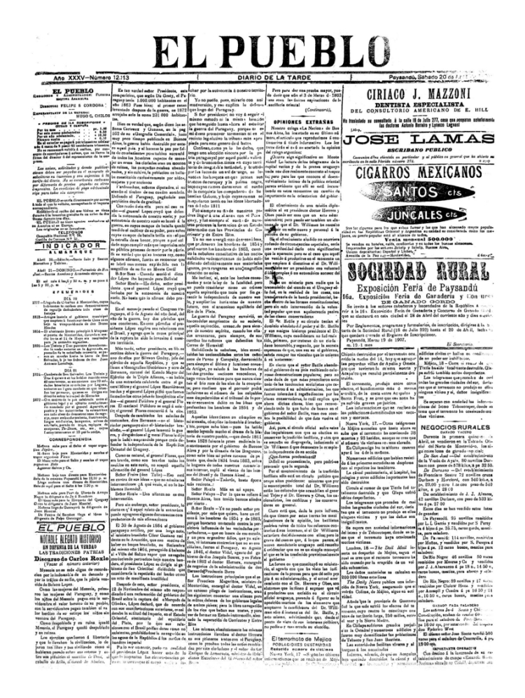 EL PUEBLO del 20/04/1907